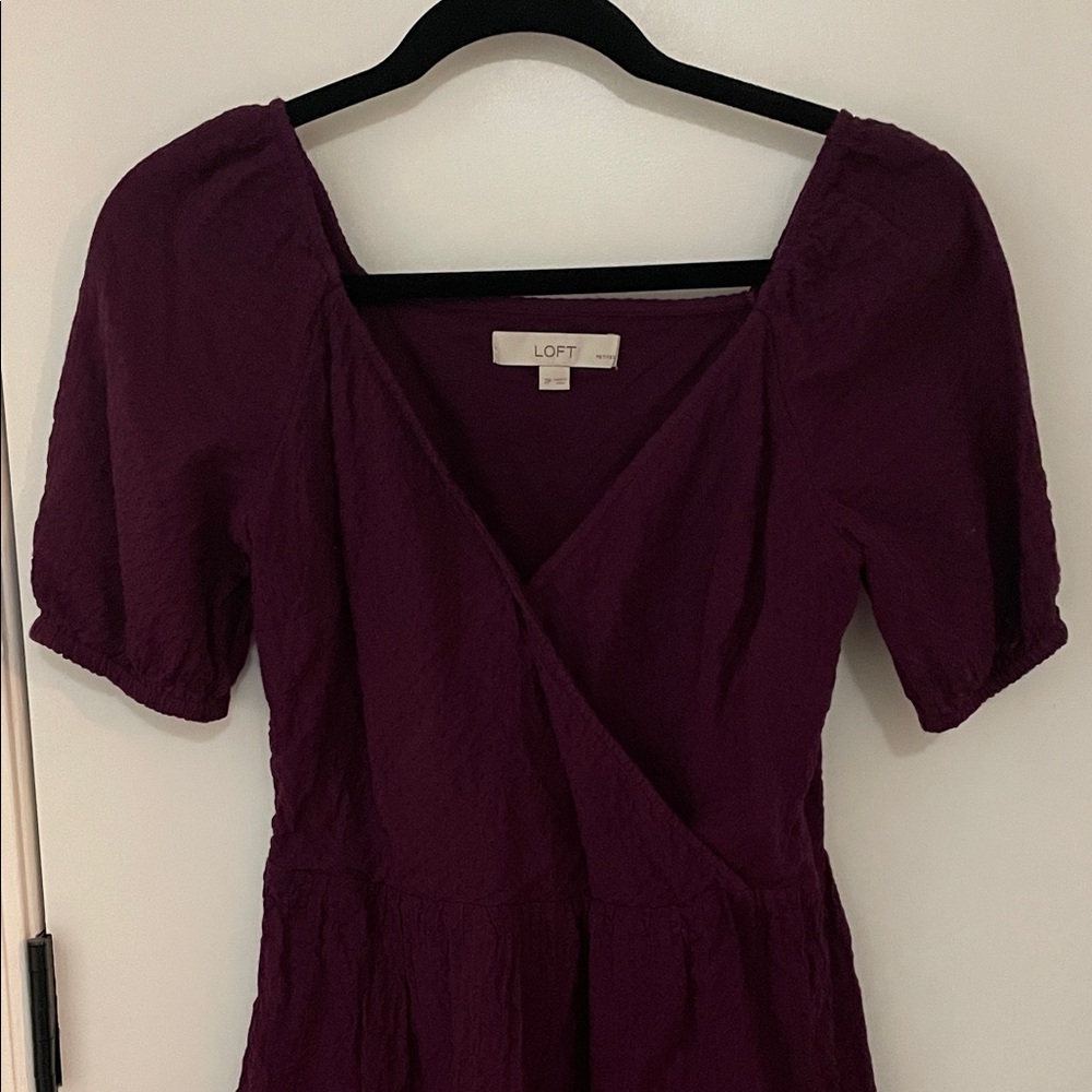 LOFT Deep Purple Midi Dress